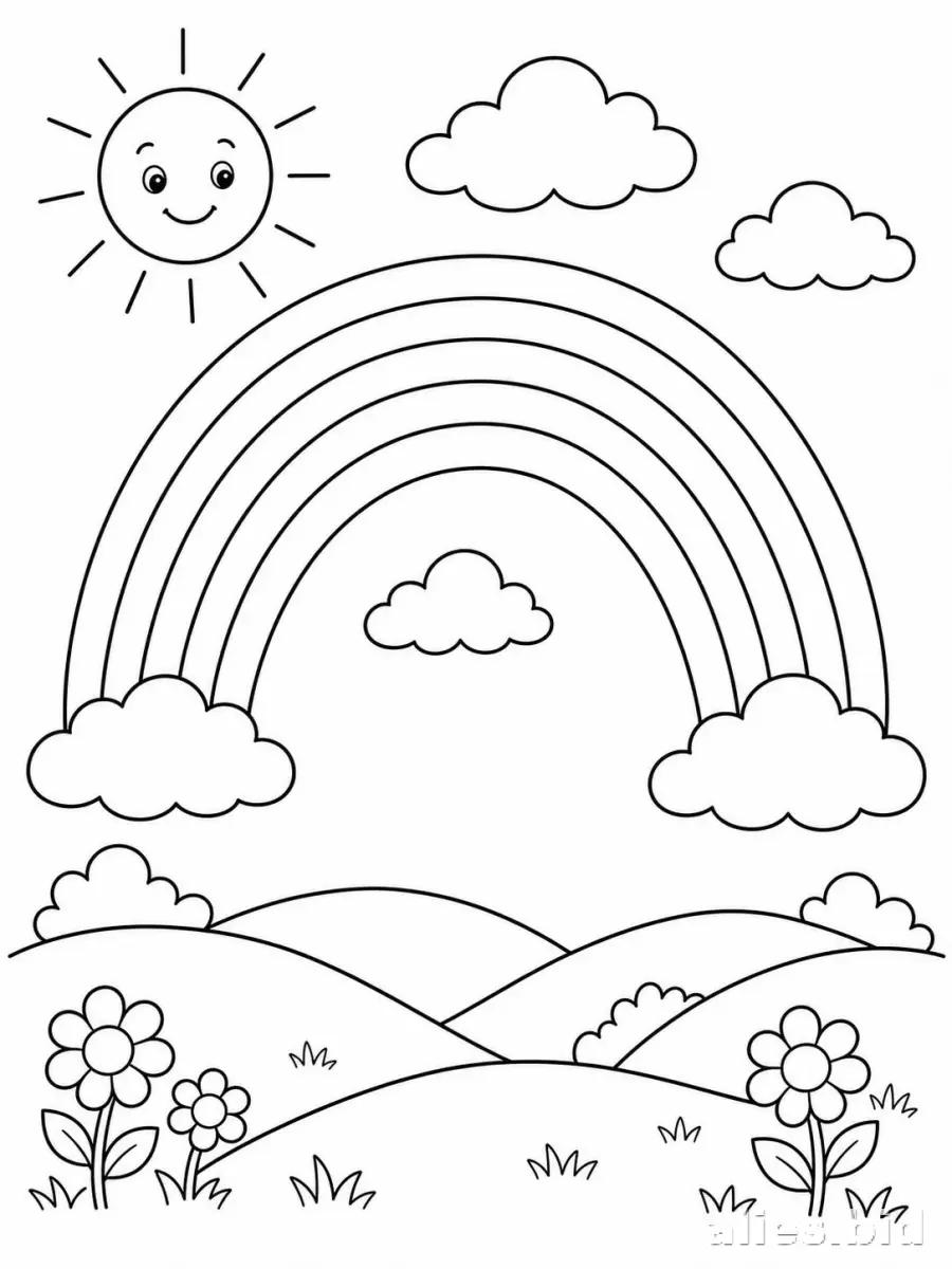 Free Printable Rainbow Coloring Pages Free Print Worksheet #14