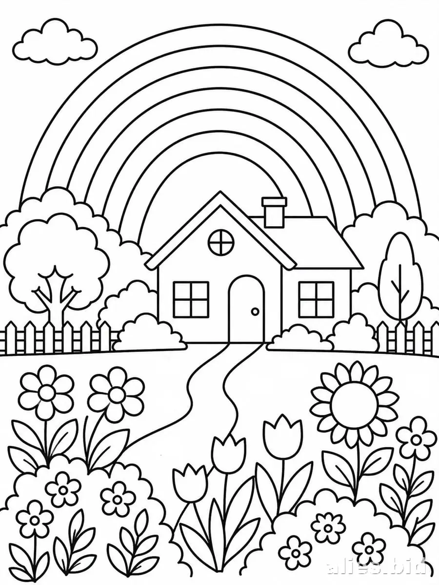 Free Printable Rainbow Coloring Pages Free Print Worksheet #17