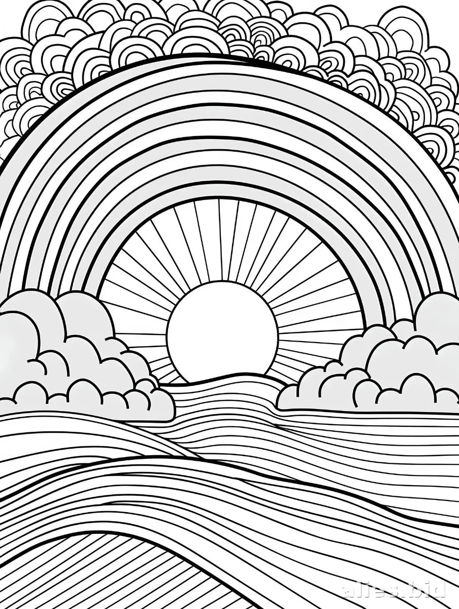 Free Printable Rainbow Coloring Pages Free Print Worksheet #12