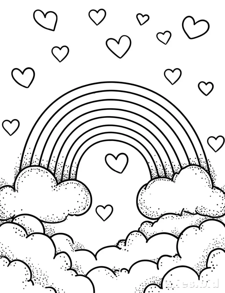 Free Printable Rainbow Coloring Pages Free Print Worksheet #4