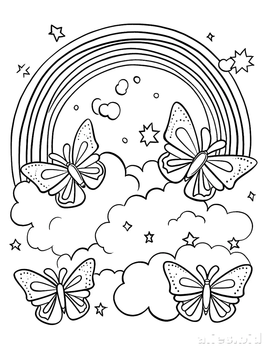 Free Printable Rainbow Coloring Pages Free Print Worksheet #6