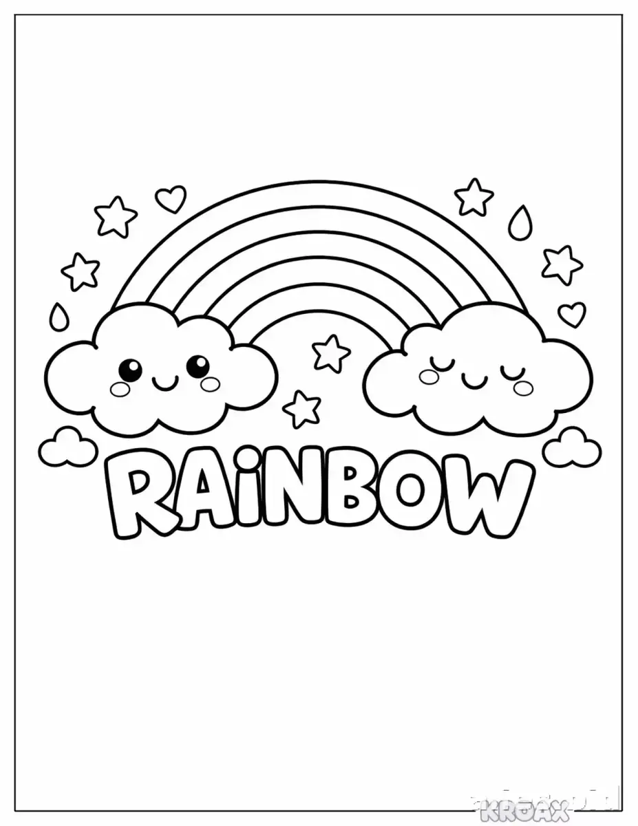 Free Printable Rainbow Coloring Pages Free Print Worksheet #3