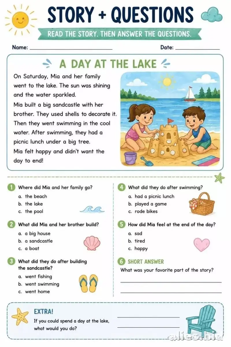 Free Printable Reading Activity Sheet For Kids Free Worksheet #8