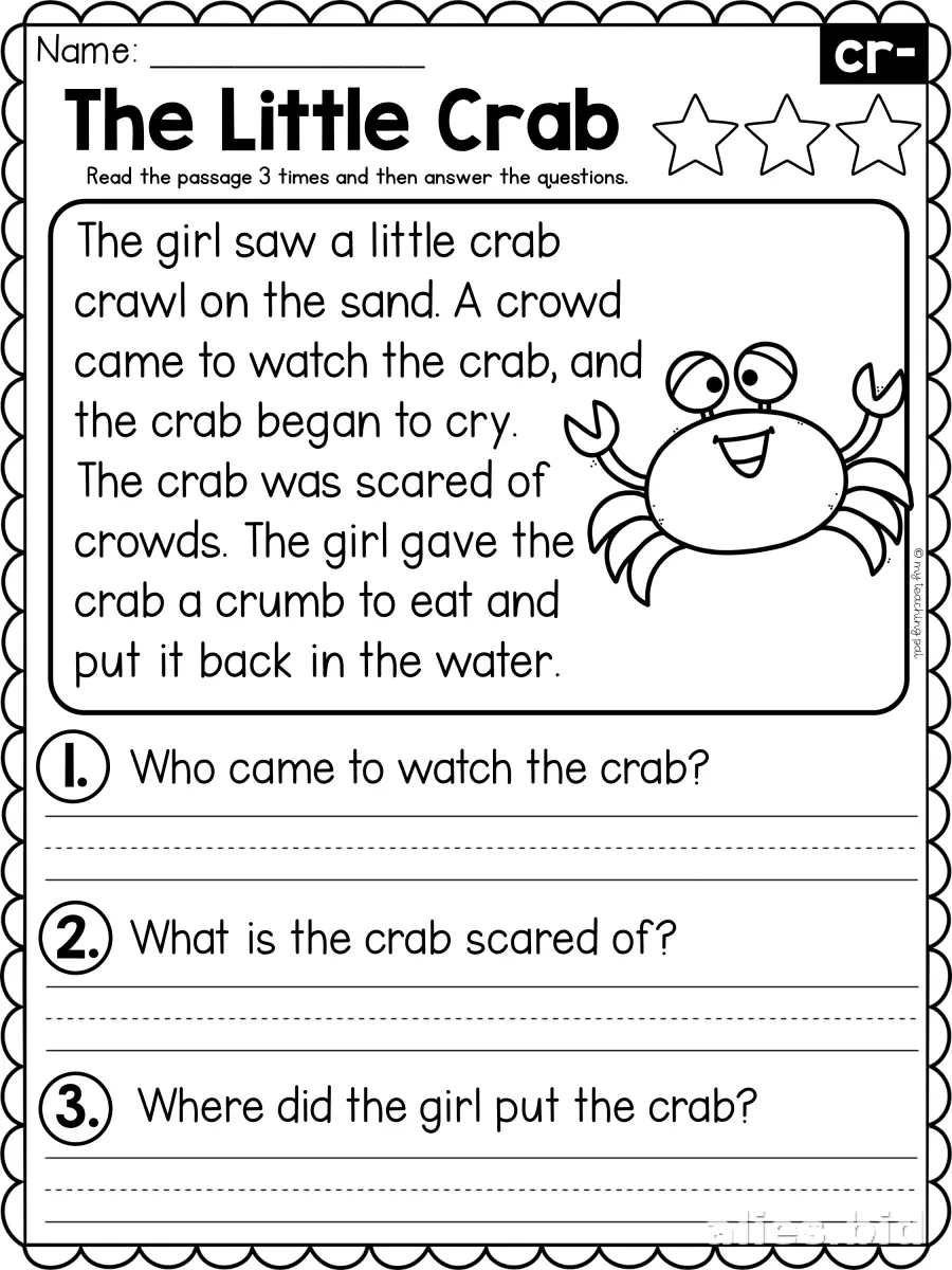 Free Printable Reading Activity Sheet For Kids Free Worksheet #12