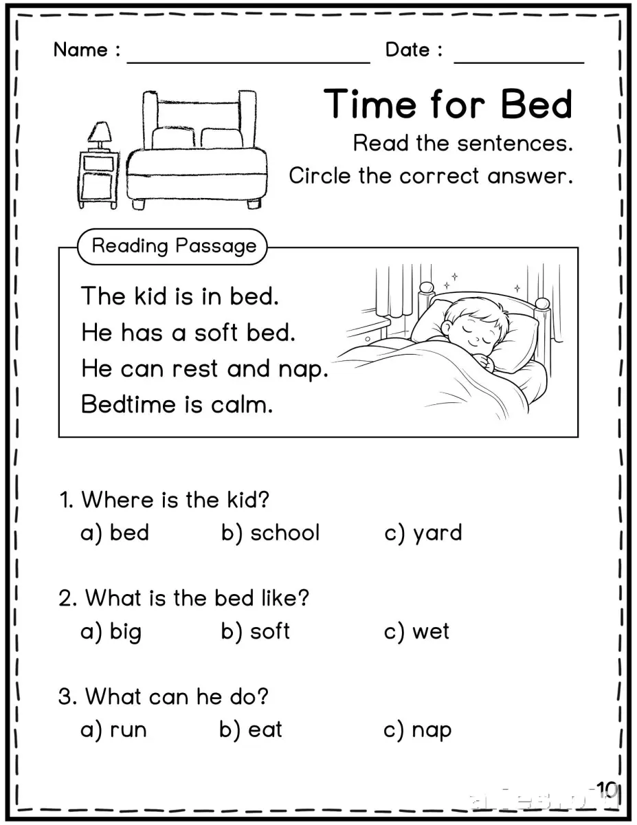 Free Printable Reading Activity Sheet For Kids Free Worksheet #2