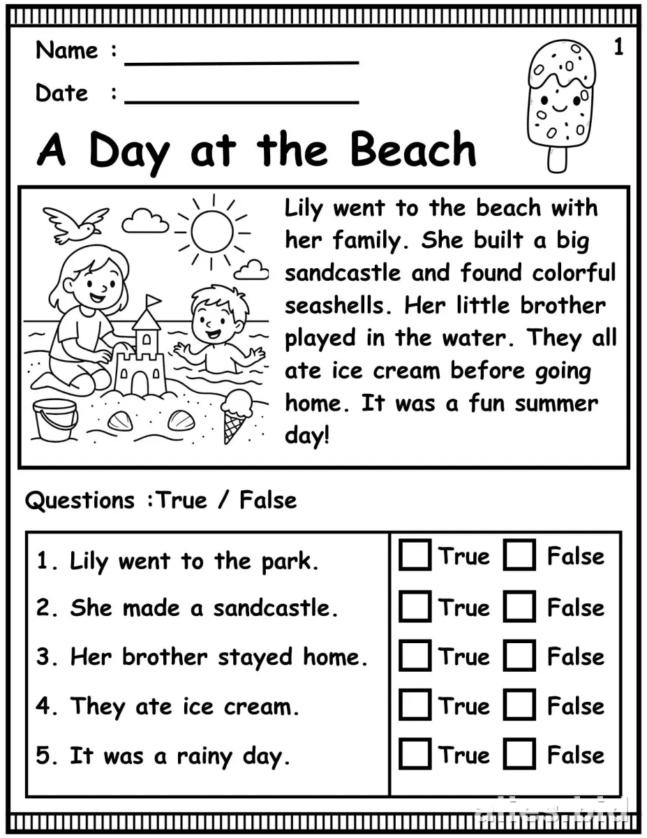 Free Printable Reading Activity Sheet For Kids Free Worksheet #14