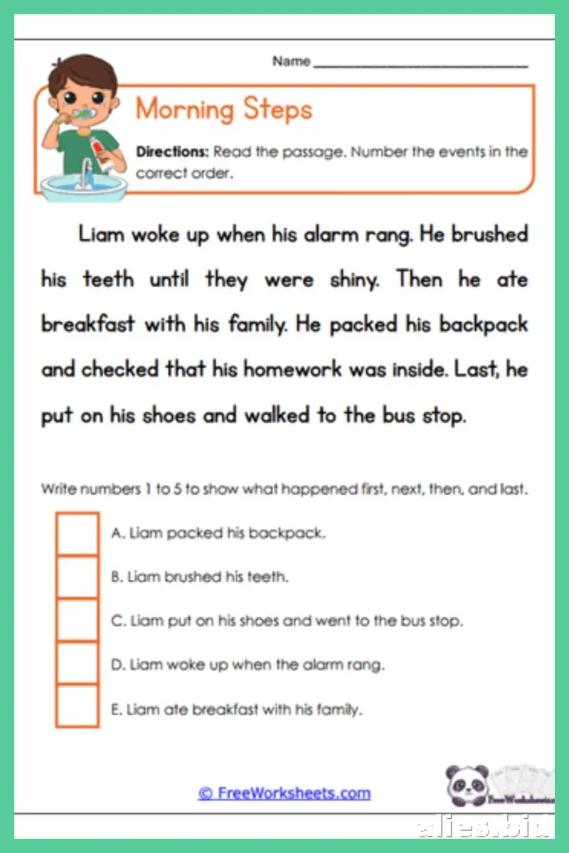 Free Printable Reading Comprehension Worksheet Grade 2 #6