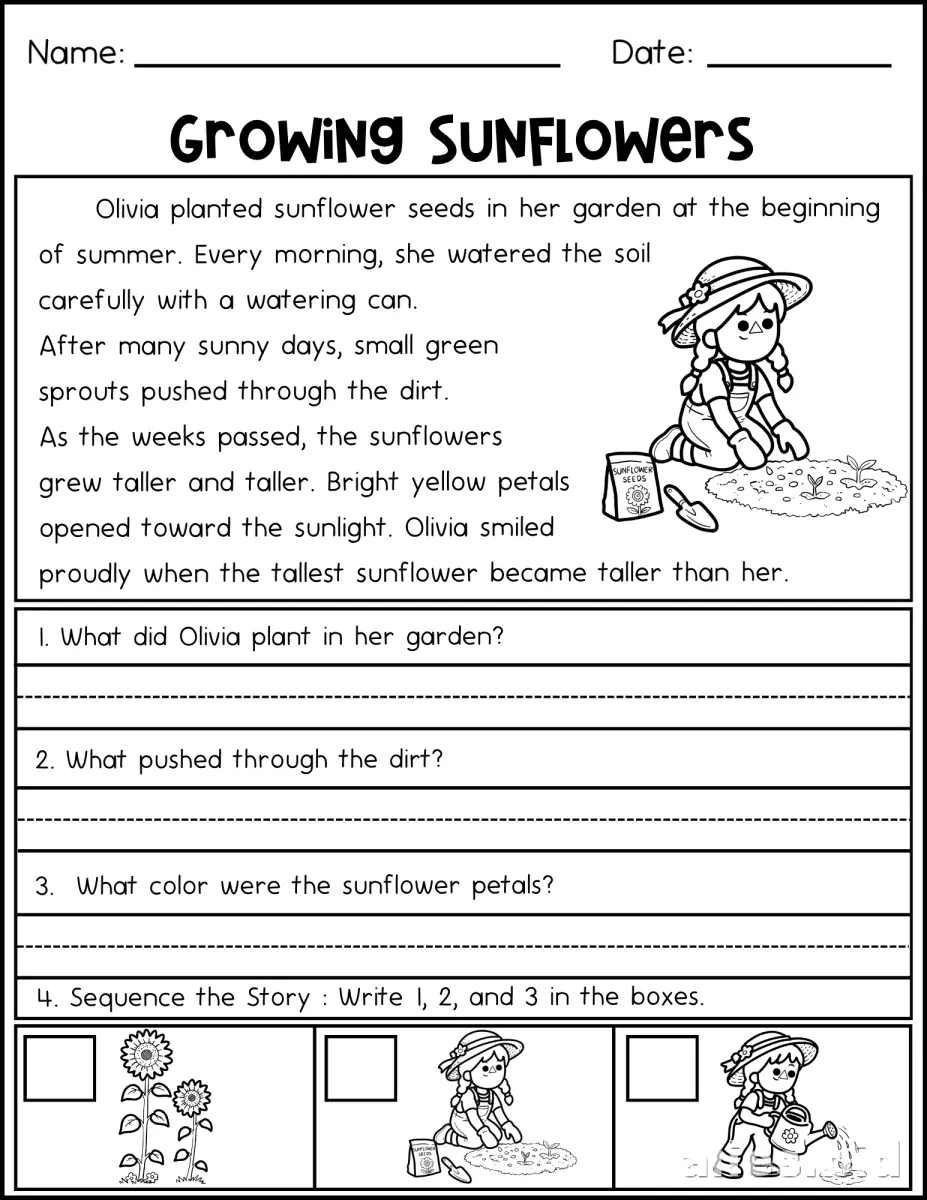 Free Printable Reading Comprehension Worksheet Grade 2 #7