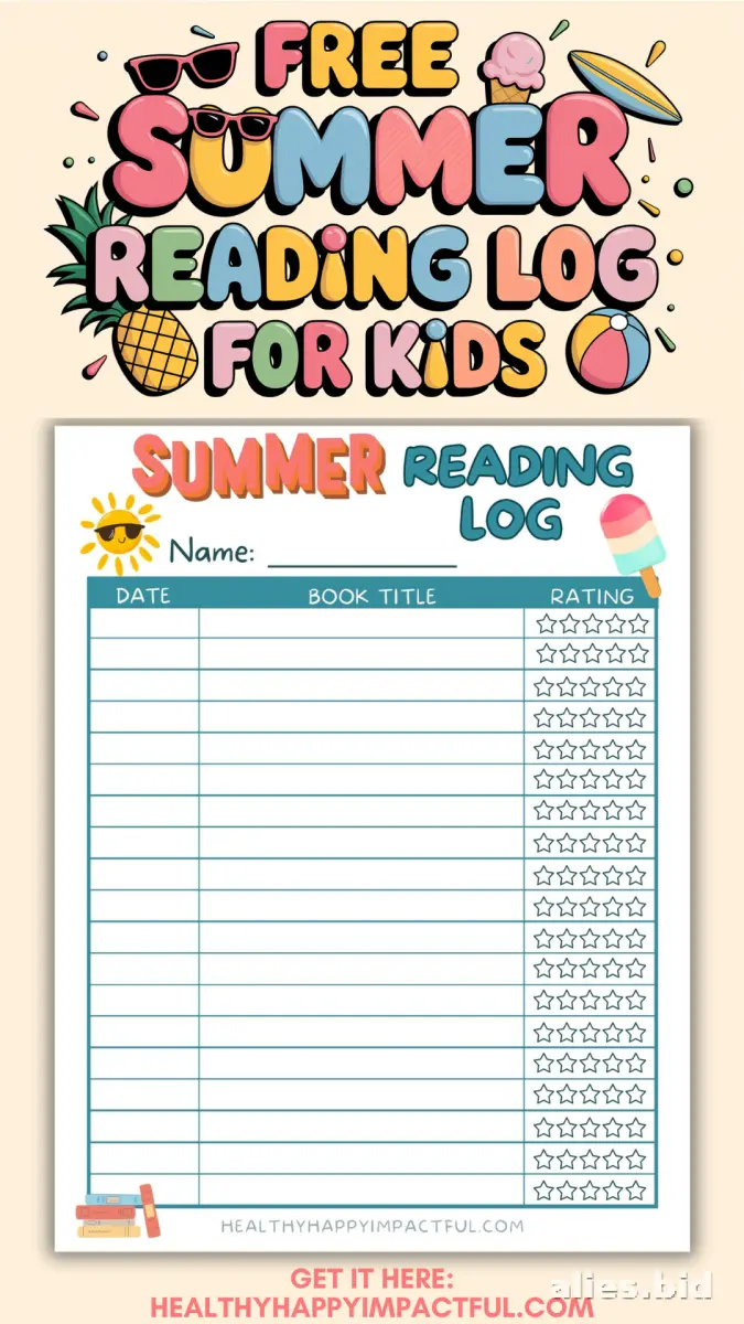 Free Printable Reading Log Template For Kids Free Worksheet #4