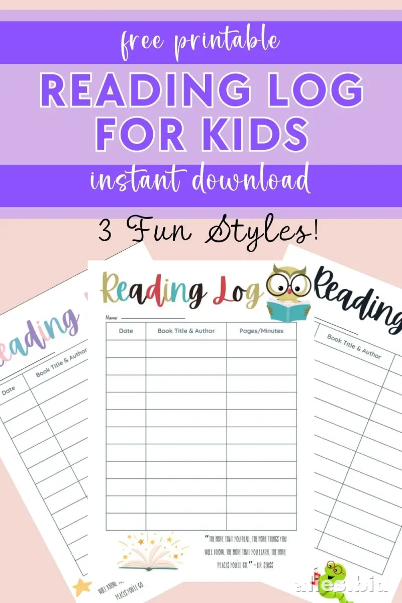 Free Printable Reading Log Template For Kids Free Worksheet #17