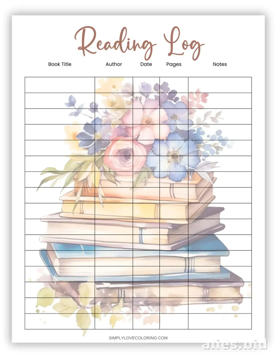 Free Printable Reading Log Template For Kids Free Worksheet #16