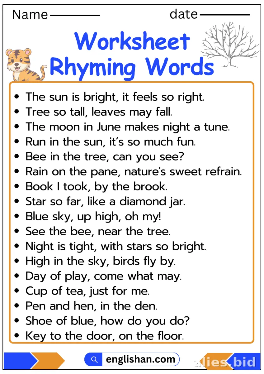 Rhyming Words Worksheets for Kids: A Fun and Effective Learning Tool