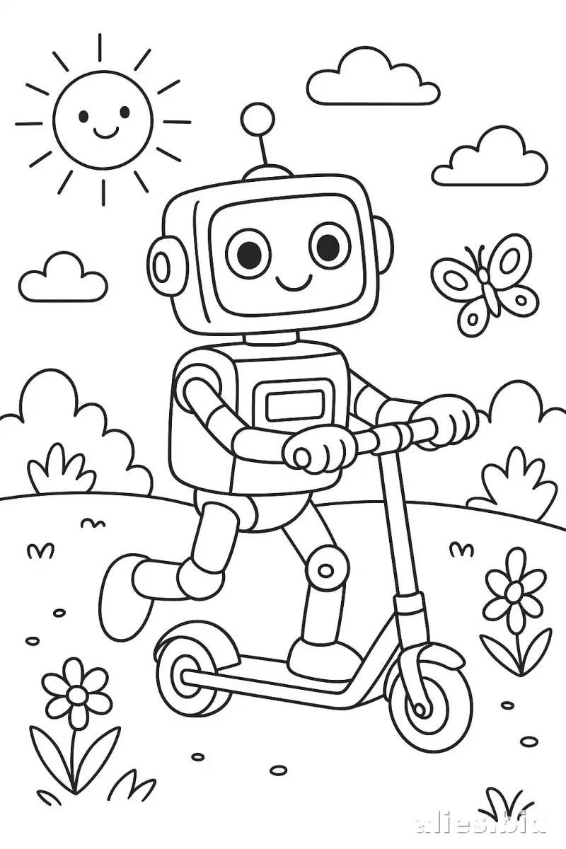 Free Printable Robot Coloring Pages For Kids Free Worksheet #18