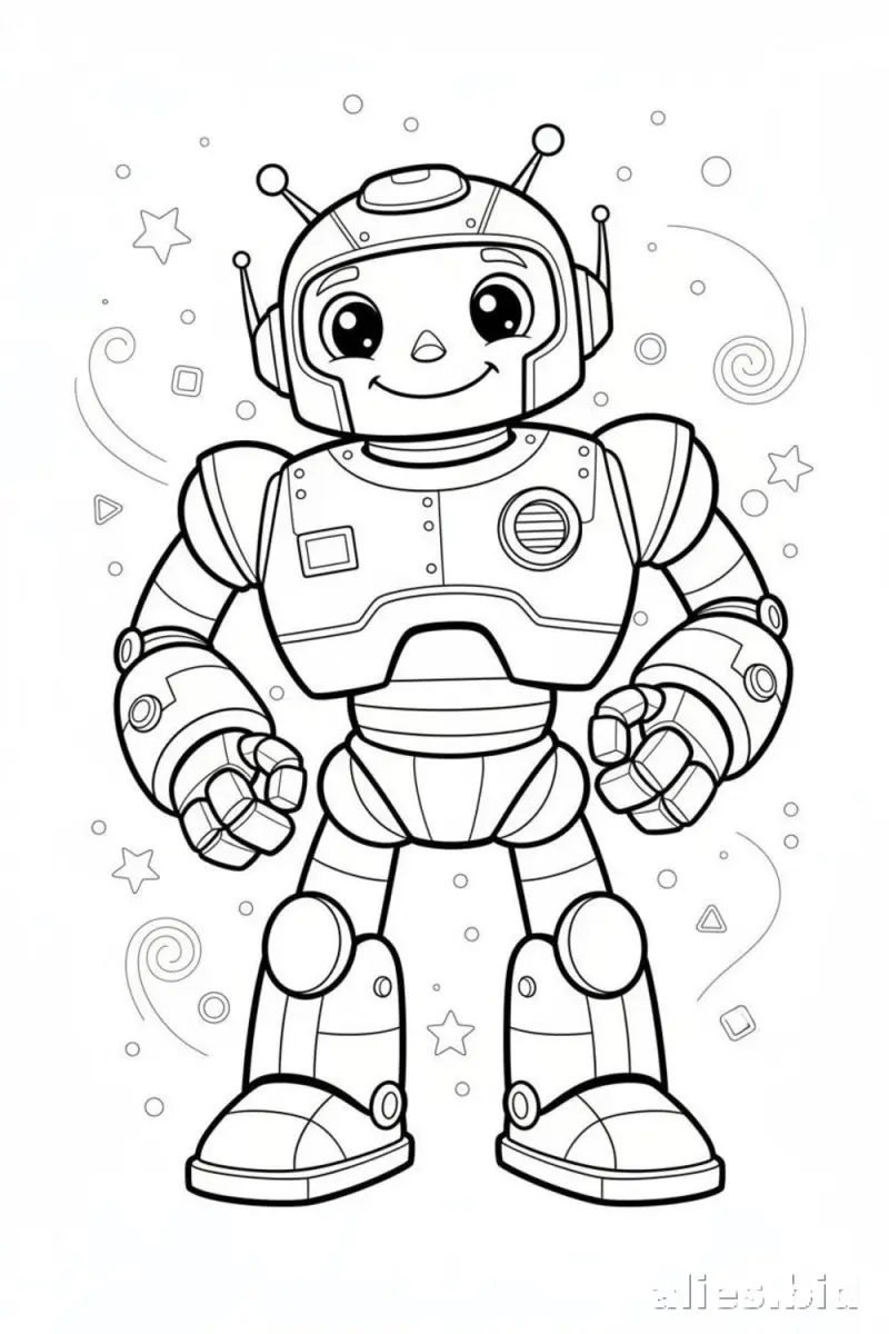 Free Printable Robot Coloring Pages For Kids Free Worksheet #23