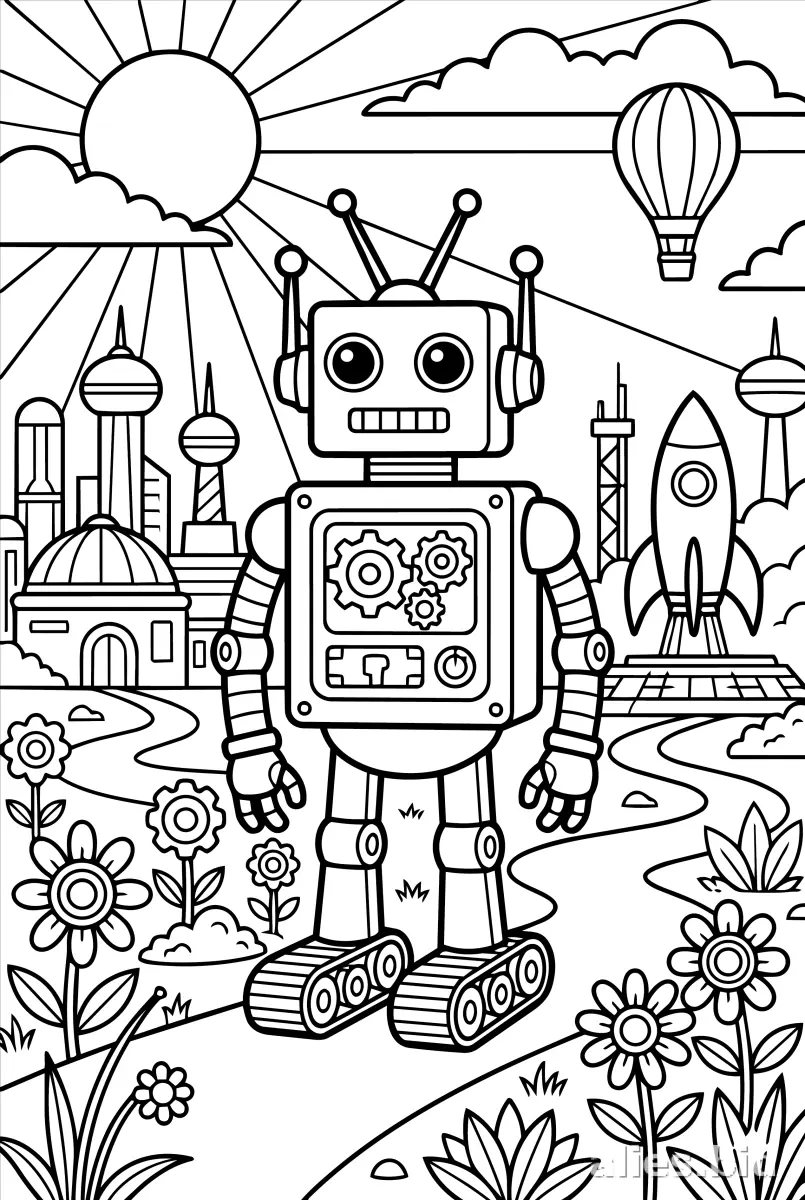 Free Printable Robot Coloring Pages For Kids Free Worksheet #17