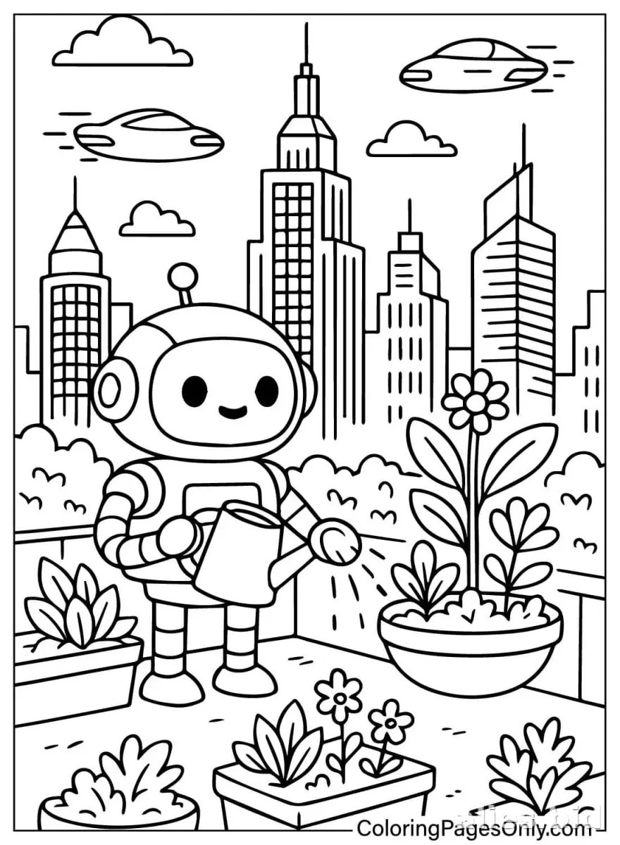 Free Printable Robot Coloring Pages For Kids Free Worksheet #8