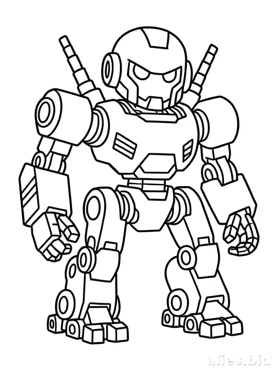 Free Printable Robot Coloring Pages For Kids Free Worksheet #10