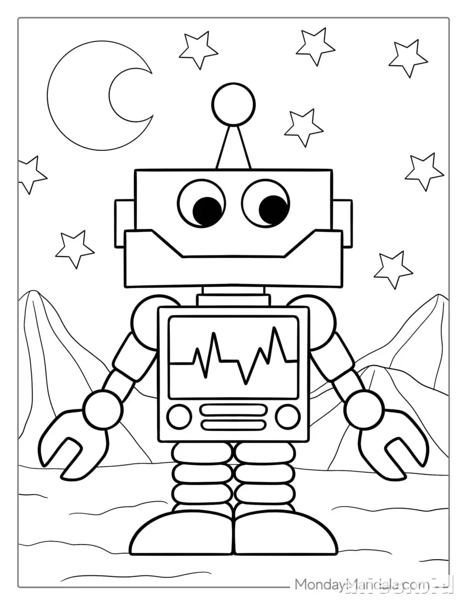 Free Printable Robot Coloring Pages For Kids Free Worksheet #11