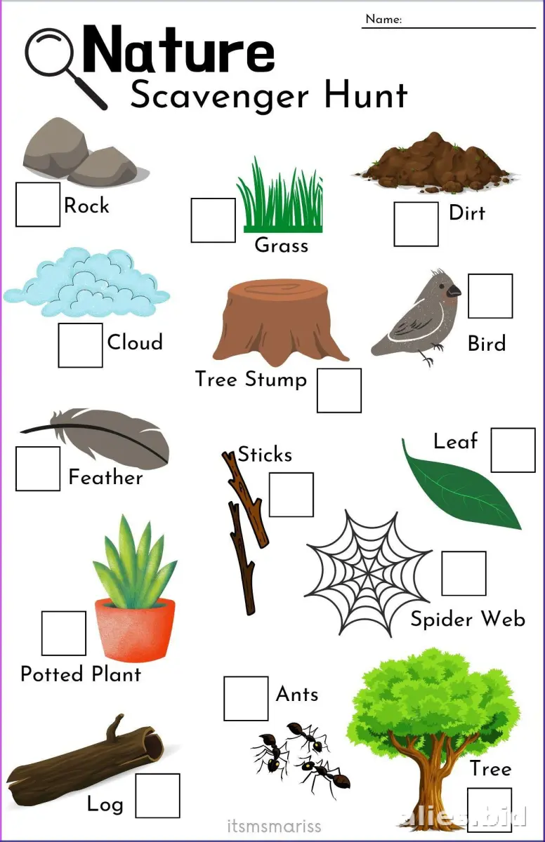 Free Printable Scavenger Hunt Worksheet For Kids #18