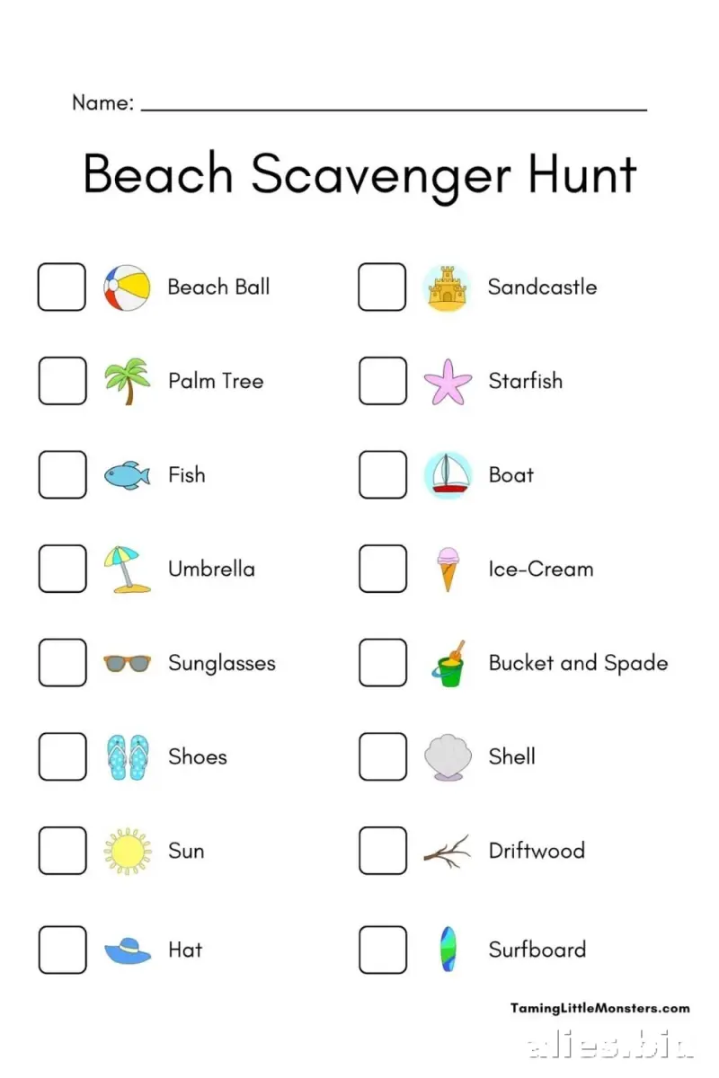 Free Printable Scavenger Hunt Worksheet For Kids #13