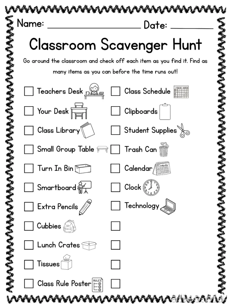 Free Printable Scavenger Hunt Worksheet For Kids #17