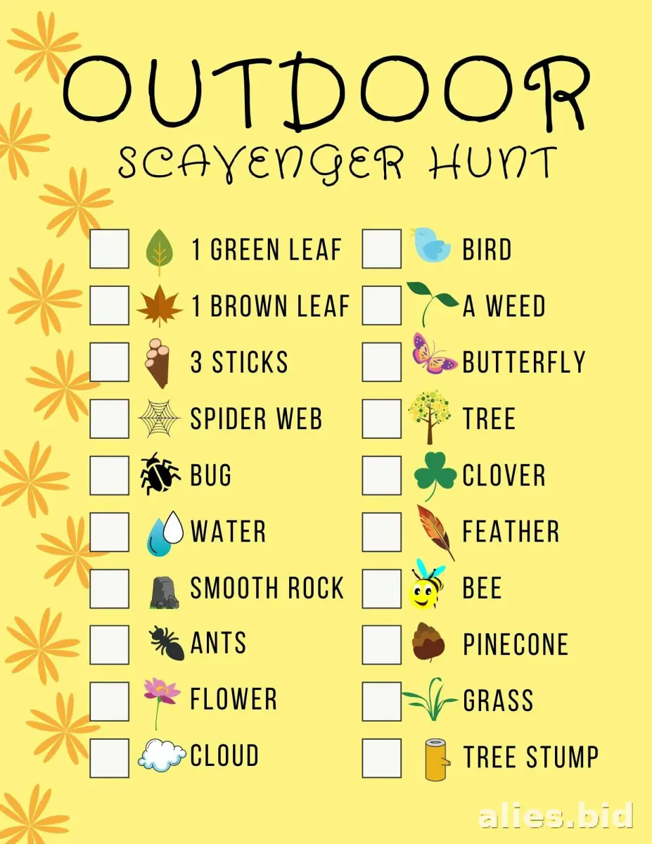 Free Printable Scavenger Hunt Worksheet For Kids #7