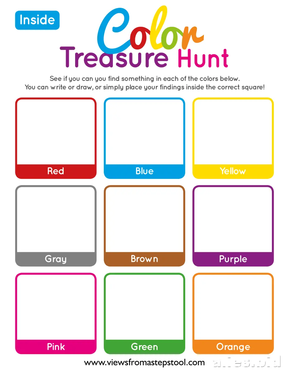 Free Printable Scavenger Hunt Worksheet For Kids #8