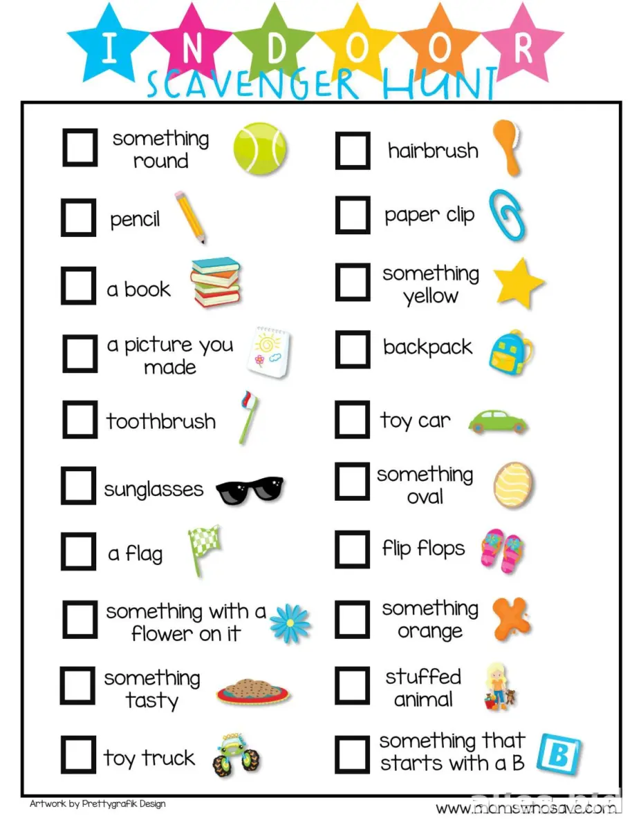 Free Printable Scavenger Hunt Worksheet For Kids #16