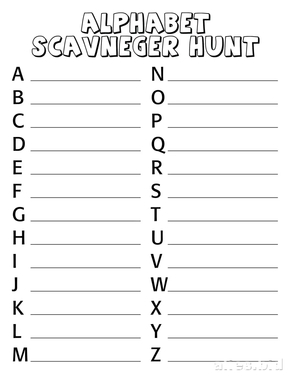 Free Printable Scavenger Hunt Worksheet For Kids #19