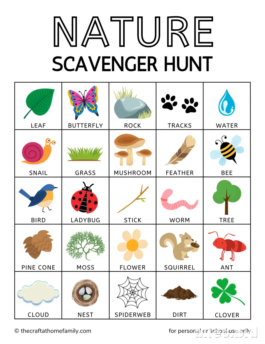 Free Printable Scavenger Hunt Worksheet For Kids #21