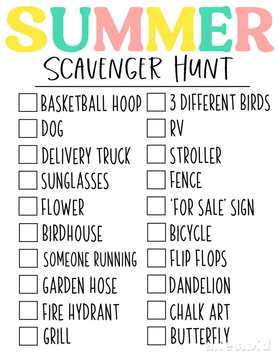 Free Printable Scavenger Hunt Worksheet For Kids #6