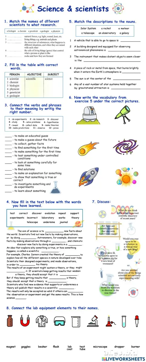 Free Printable Science Activity Sheet Free Worksheet #2