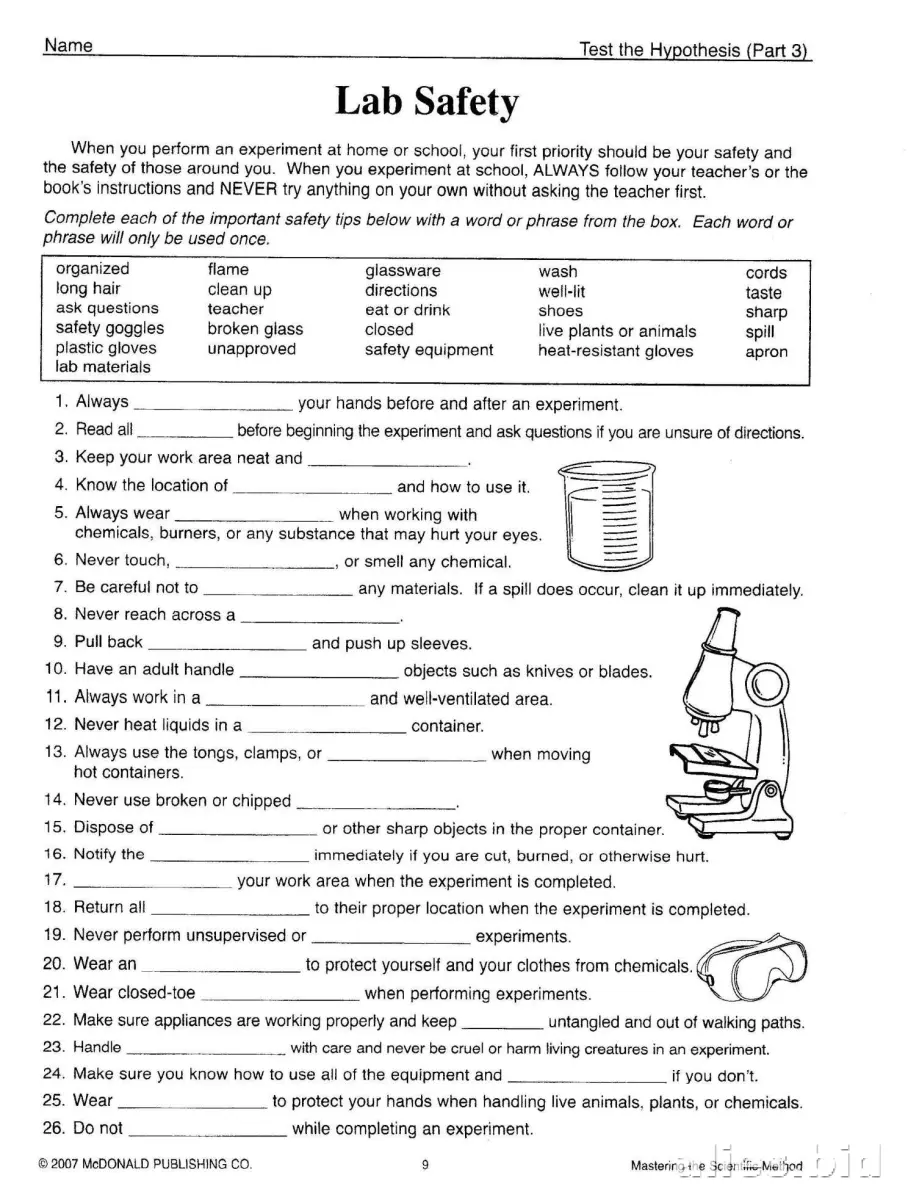 Free Printable Science Activity Sheet Free Worksheet #10