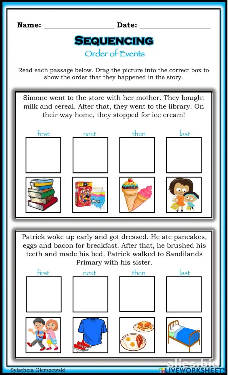 Free Printable Sequencing Activity Sheet For Kids Worksheet #9