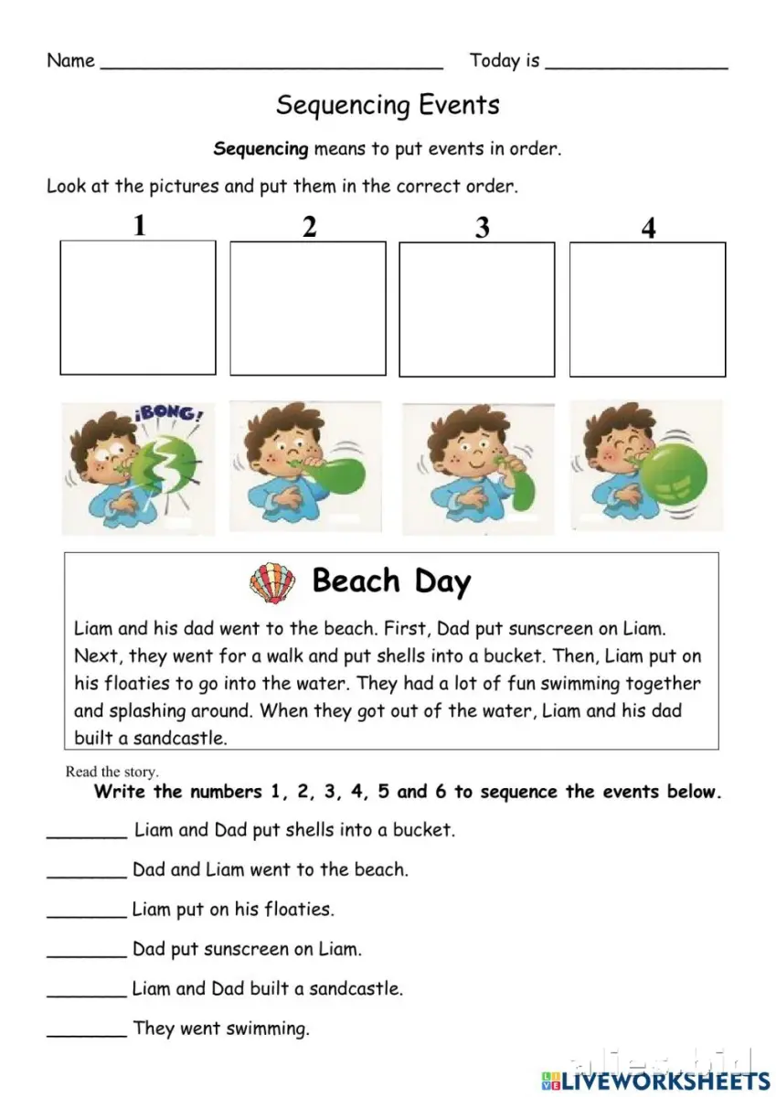 Free Printable Sequencing Activity Sheet For Kids Worksheet #15