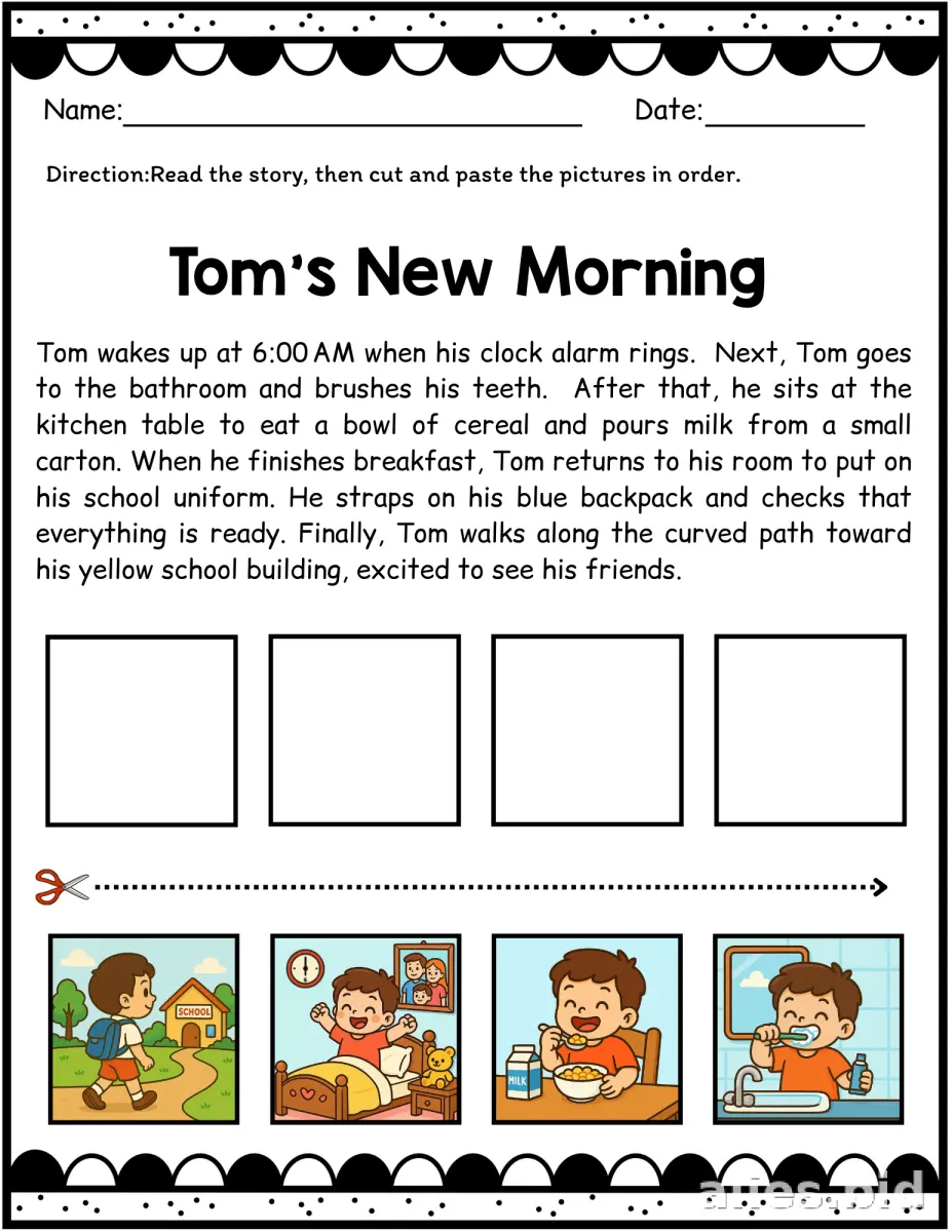 Free Printable Sequencing Activity Sheet For Kids Worksheet #4