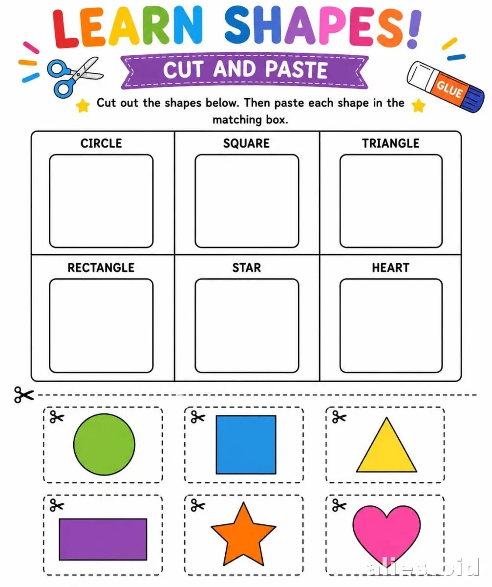 Free Printable Shapes Recognition Worksheet Preschool #6
