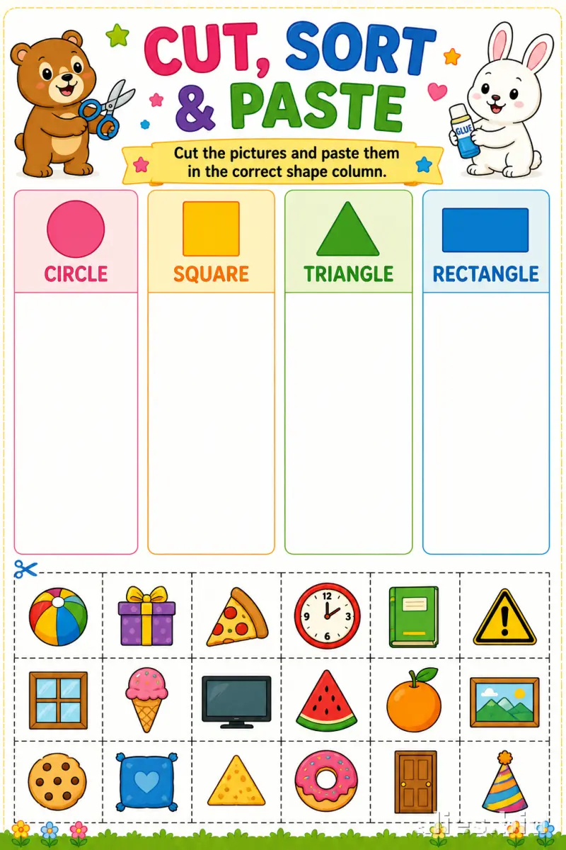 Free Printable Shapes Recognition Worksheet Preschool #5