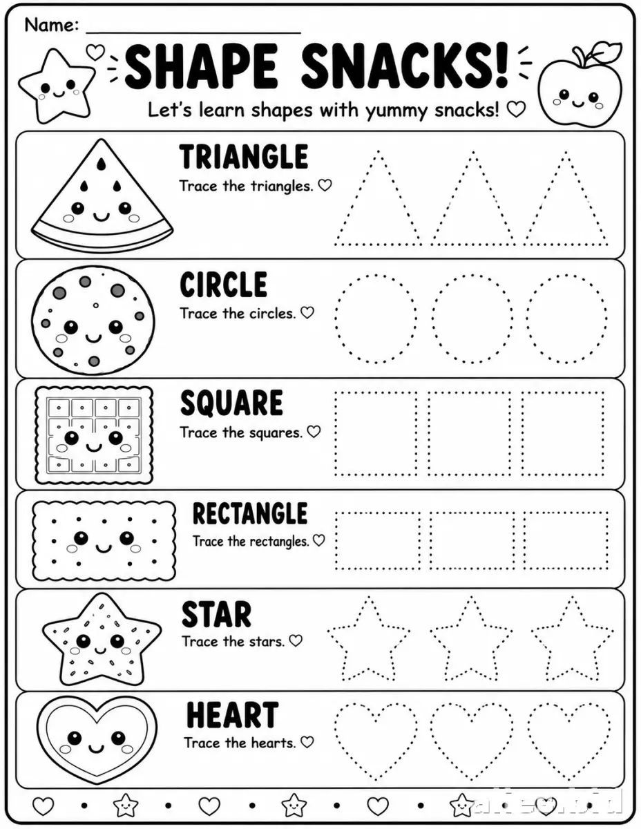 Free Printable Shapes Recognition Worksheet Preschool #7