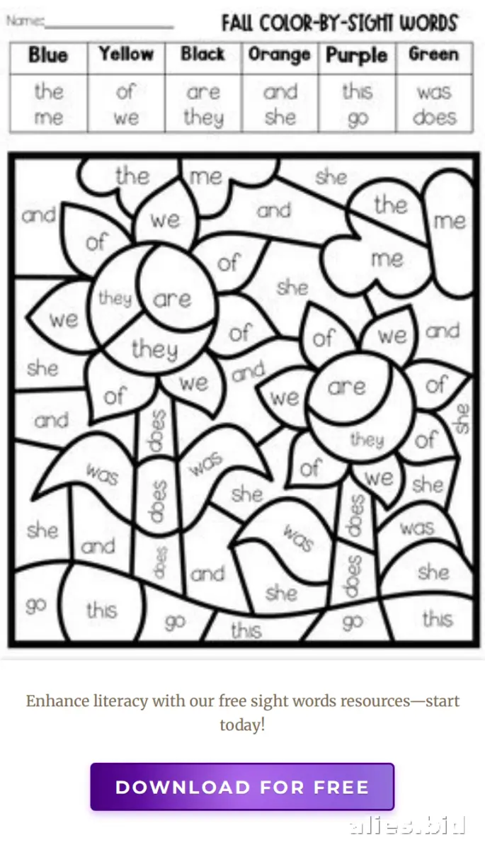 Free Printable Sight Words Worksheets First Grade Free #8
