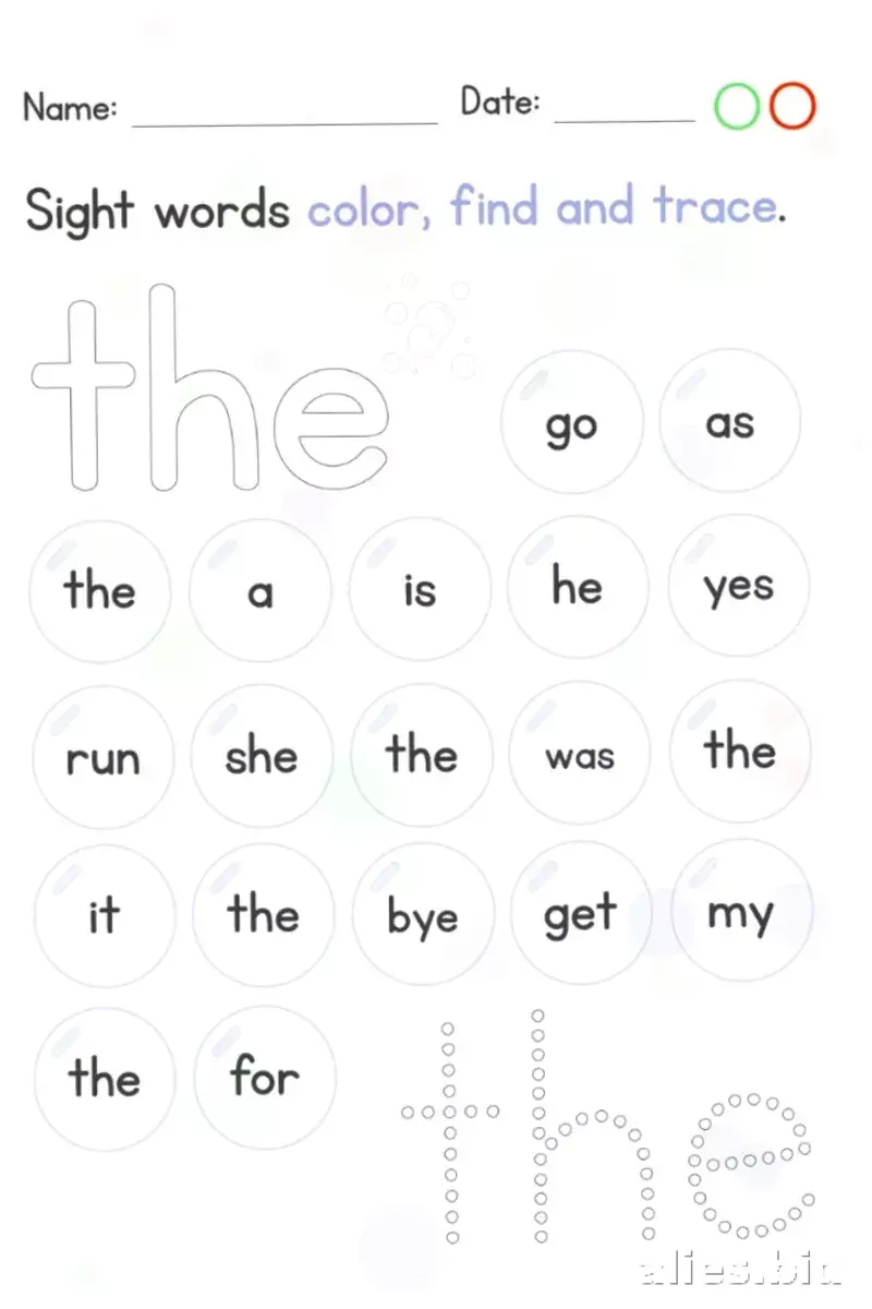 Free Printable Sight Words Worksheets First Grade Free #3