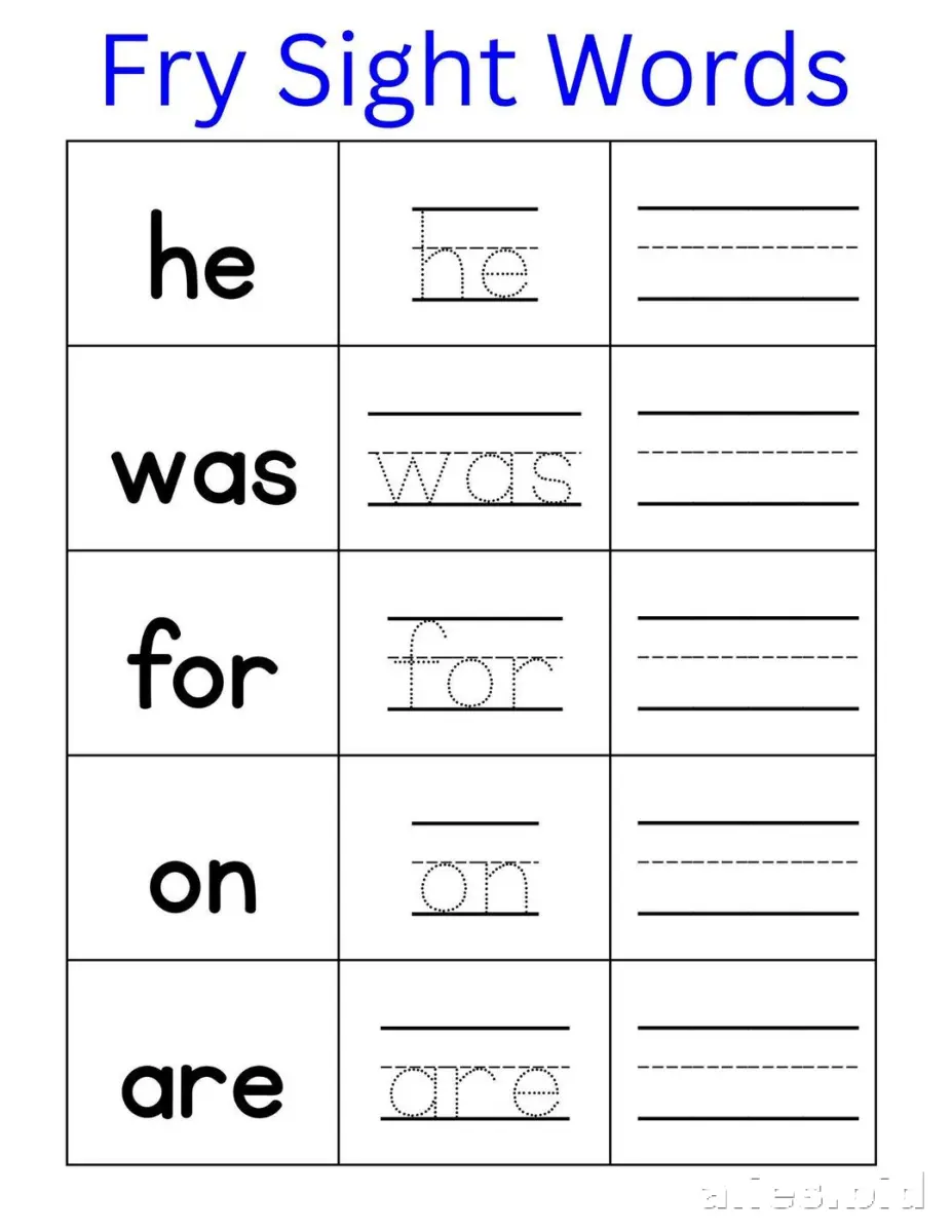 Free Printable Sight Words Worksheets First Grade Free #7
