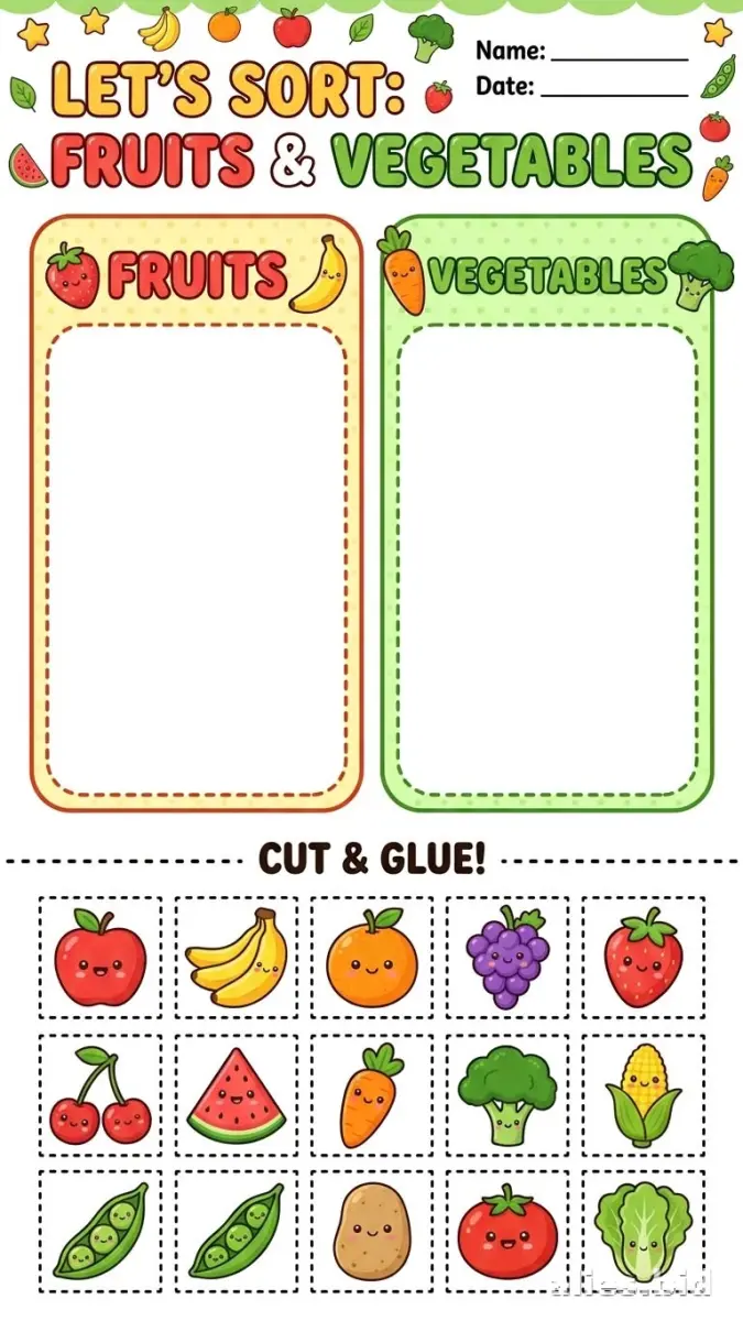 Free Printable Sorting Activity Sheet For Kids Worksheet #11