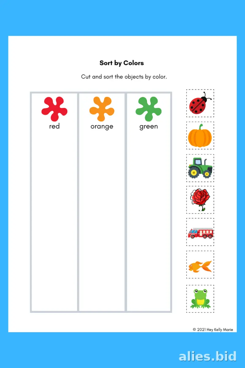 Free Printable Sorting Activity Sheet For Kids Worksheet #17