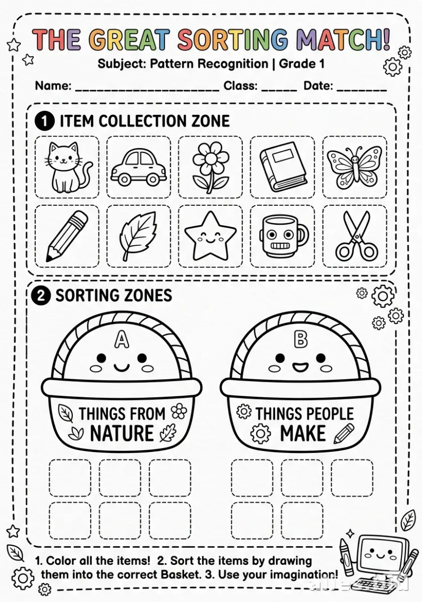 Free Printable Sorting Activity Sheet For Kids Worksheet #6