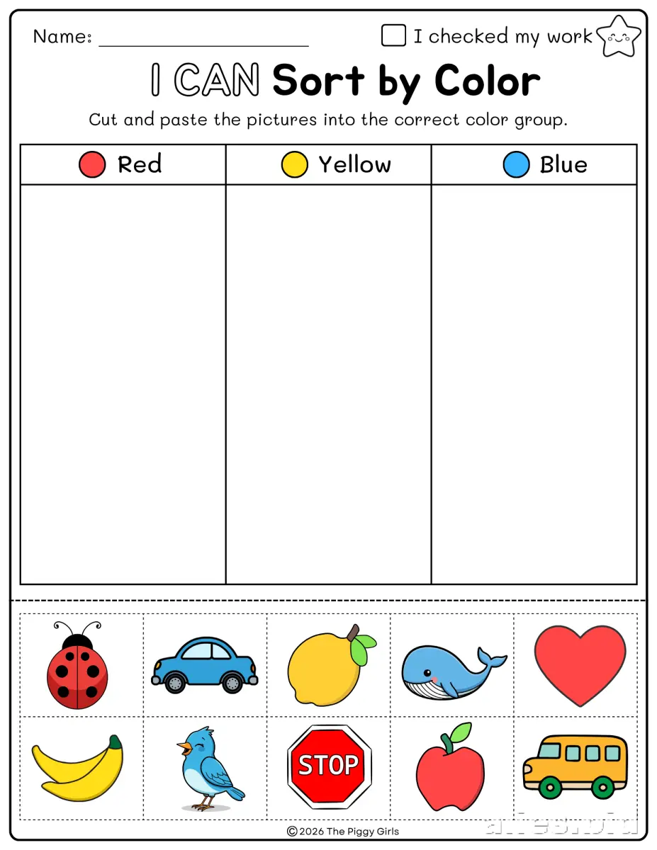 Free Printable Sorting Activity Sheet For Kids Worksheet #12