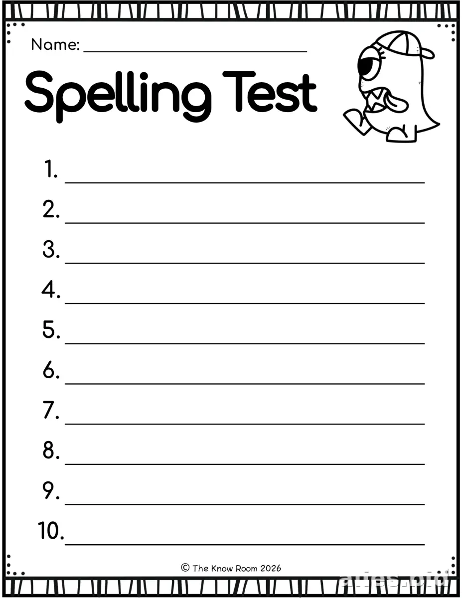 Spelling Worksheet For Kids Printable #11