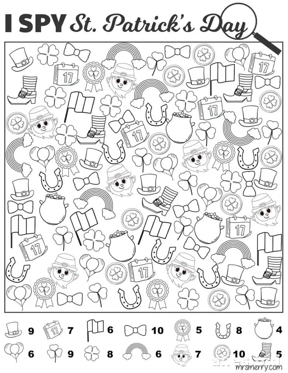 Free Printable St Patrick Worksheet For Kids Free #3
