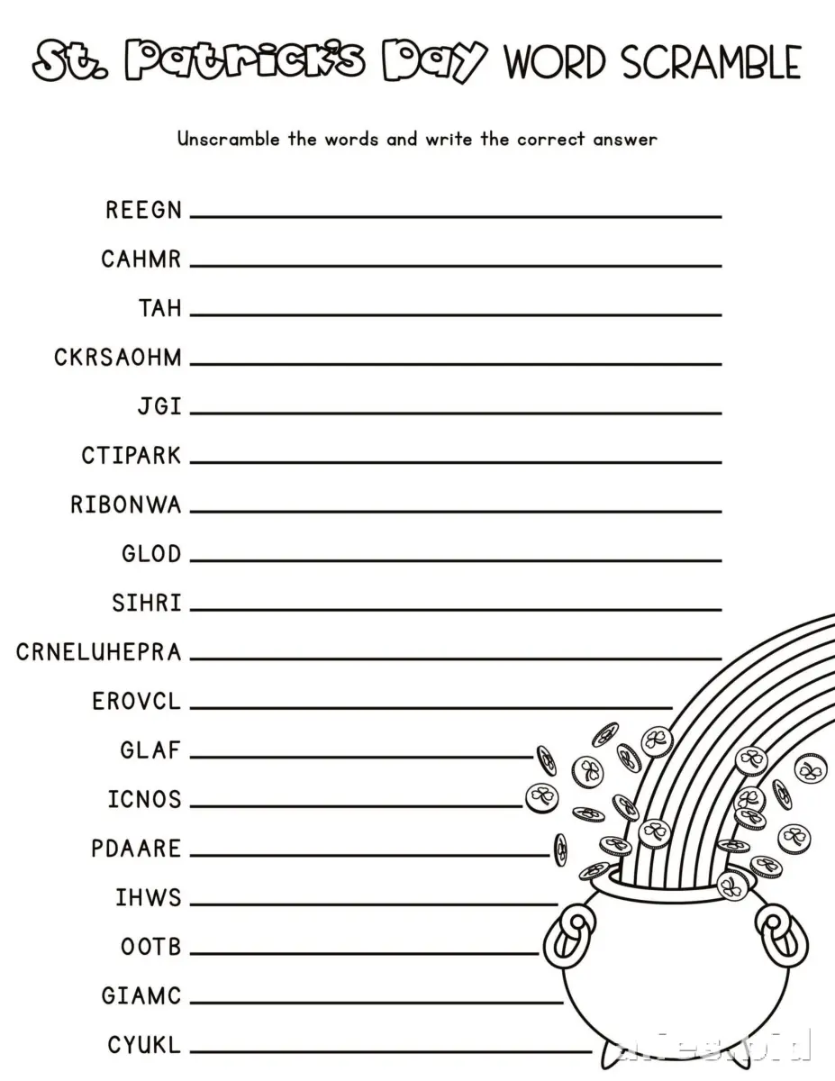 Free Printable St Patrick Worksheet For Kids Free #10