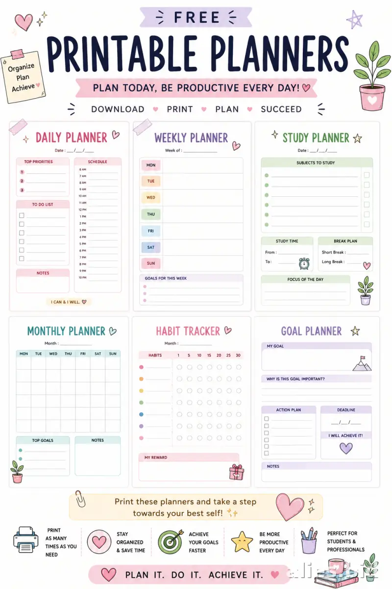 Free Printable Student Planner Template Free Print Worksheet #22